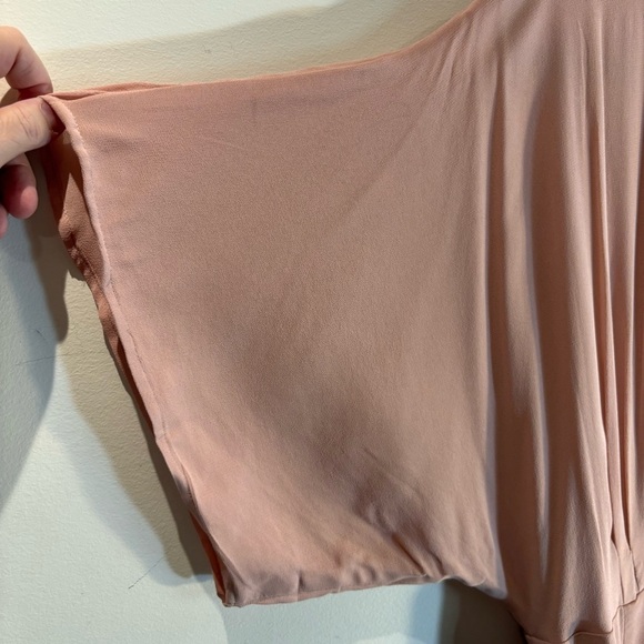 REFORMATION Sz L Blush Winslow Dolman Kimono Sleeve Crepe Wrap Maxi Dress NEW - Picture 11 of 16